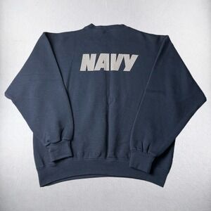 Vintage US Navy Sweatshirt Mens Large Soffe Navy Blue Reflective Graphic USA